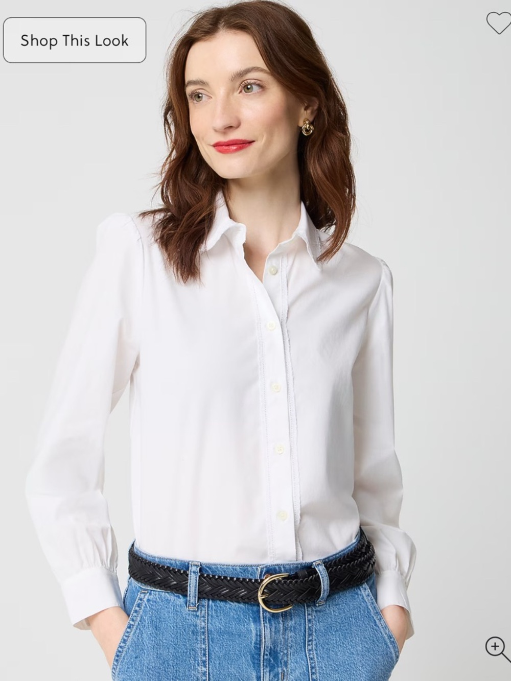 NWT J. Crew White Long-Sleeve Classic Button-Down Shirt